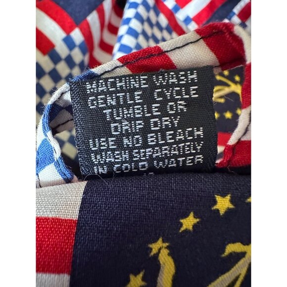 Vintage 90s NAUTICA Mens Nautical Patriotic Cotton Robe O/S American Flag - Picture 5 of 12